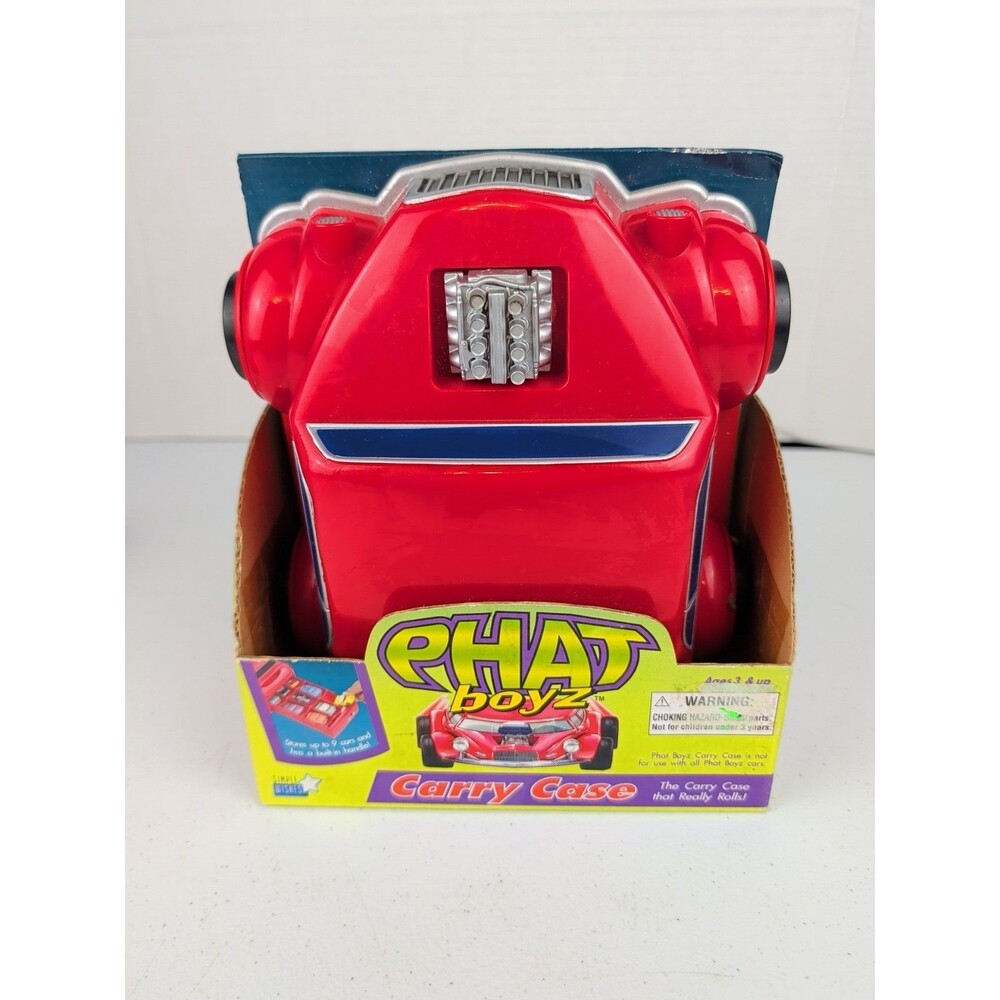 Vintage 2003 Phat Boyz RARE Red Carrying Case Holds 9 Diecast Cars Toys